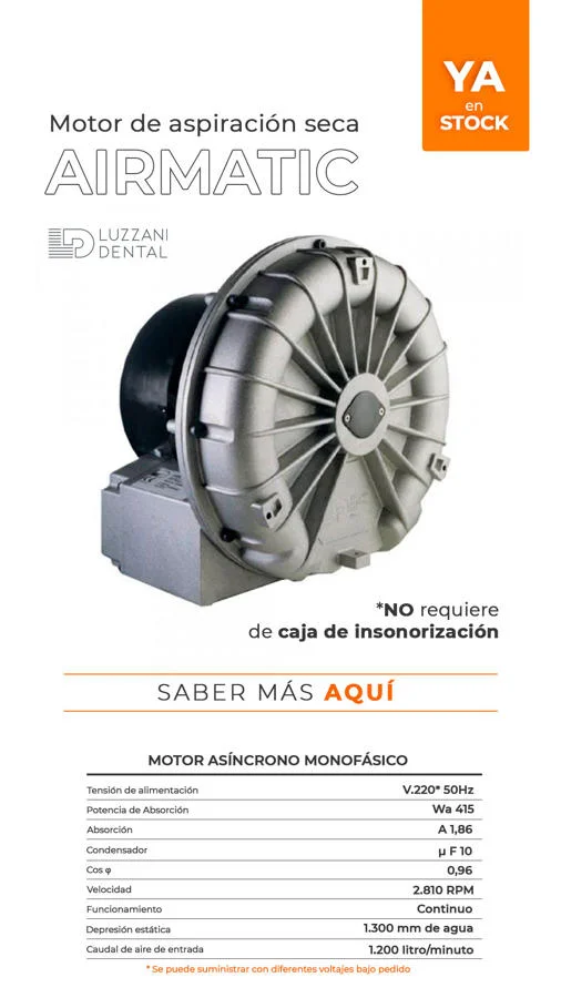 Motor asíncrono monofásico de aspiración seca