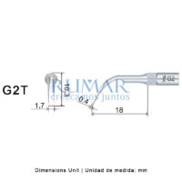 Punta para ultrasonidos G2T compatible EMS titanio