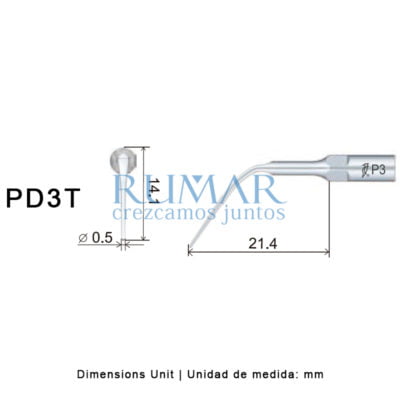 Punta para ultrasonidos PD3T compatible con SATELEC, NSK VARIO y compatibles