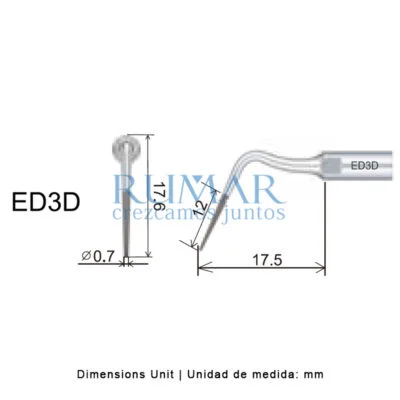 Punta ultrasonidos Woodpecker ED3D compatible Satelec
