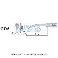 Punta ultrasonidos Woodpecker GD6 compatible Satelec, Profi