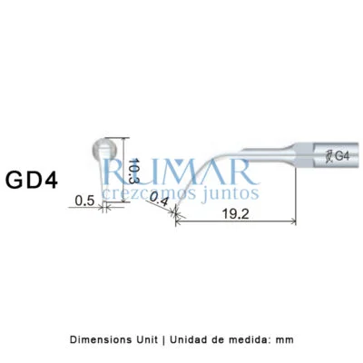 Punta ultrasonidos Woodpecker GD4 compatible Satelec, Profi