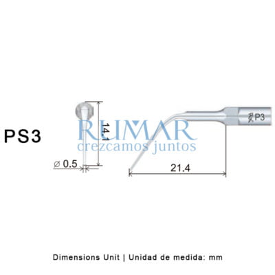 Punta ultrasonidos Woodpecker PS3 compatible Sirona, Perio