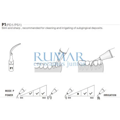 Punta ultrasonidos Woodpecker PD1 compatible Satelec, Perio