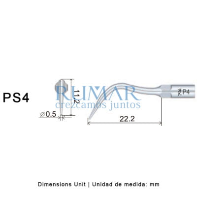 Punta ultrasonidos Woodpecker PS4 compatible Sirona, Perio