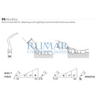 Punta ultrasonidos Woodpecker P4T compatible EMS, Perio, TITANIO