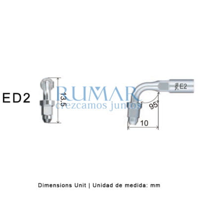 Punta ultrasonidos Woodpecker ED2 compatible Satelec, Endo