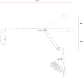 Lámpara operatoria para anclaje en pared