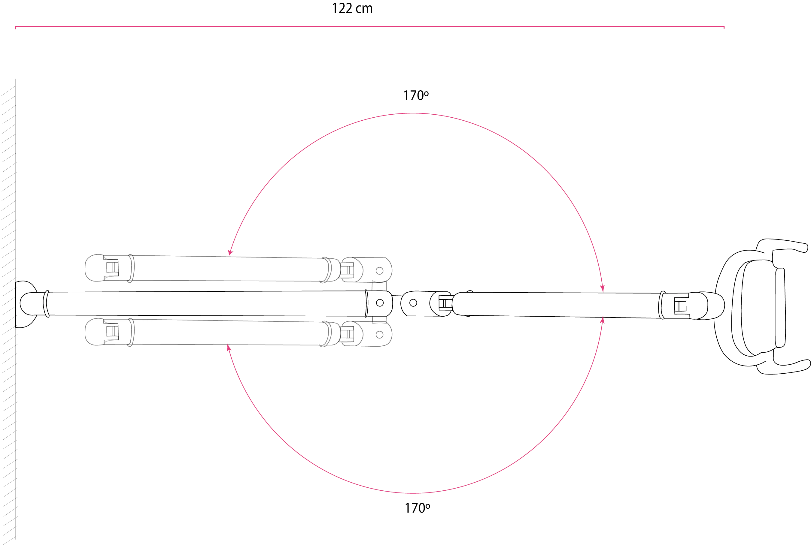 Lámpara operatoria para anclaje en pared
