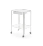 Mesa móvil de acero esmaltado con 2 bandejas