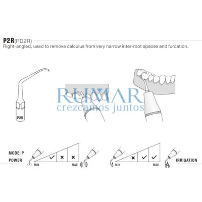 Punta ultrasonidos Woodpecker P2R compatible EMS Perio