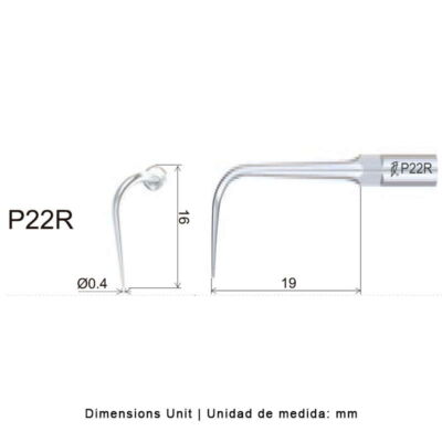 Punta para Perio Woodpecker P22R compatible con EMS