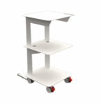 Carro de tres estantes electrificado con 3 tomas y cajón