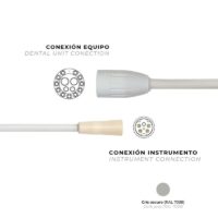 Manguera para ultrasonidos Piezolight 6 con conector Cefla compatible con Anthos UPZ6 Stern Weber SC-A2 y Castellini de 135 cm en gris oscuro