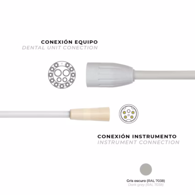 Manguera para ultrasonidos Piezolight 6 con conector Cefla compatible con Anthos UPZ7 Stern Weber SC-A3 y Castellini de 120 cm en gris oscuro