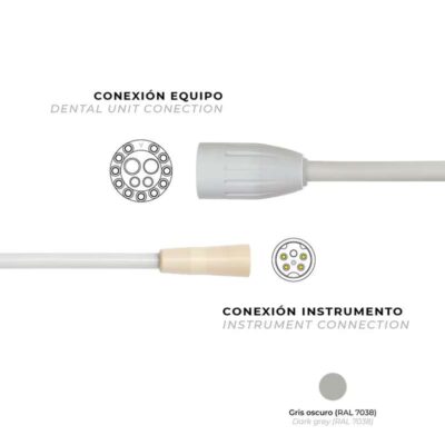 Manguera para ultrasonidos Piezolight 6 con conector Cefla compatible con Anthos UPZ7 Stern Weber SC-A3 y Castellini de 135 cm en gris oscuro