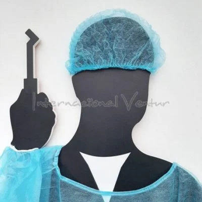 Gorros desechables color azul