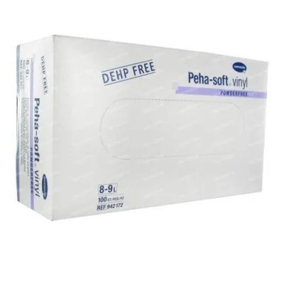 Guantes Vinilo Peha-Soft Grandes S/P 100U.