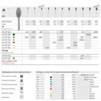 Fresa diamantada FG forma 379 Ø 014 grano medio 6 unidades FG 257S / 6