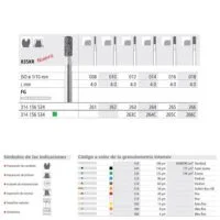 Fresa diamantada FG forma 835KR Ø 012 grano grueso 6 unidades FG 263/6 C