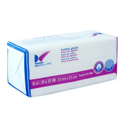 Gasas 7,5X7,5Cm. No Esteril Malla 19X15 8-Ply 200U